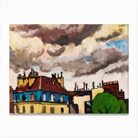 Rooftops And Clouds, Paris, Henry Lyman Sayen Canvas Print