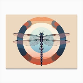 Dragonfly Blue Eyed Darner Aeshna Illustration Minimal 7 Canvas Print