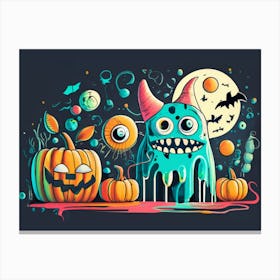 Halloween Colorful Monster 02 Canvas Print