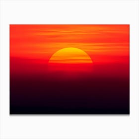 Sunset Over The Sea With Motion Of Flowing Water Canvas Print