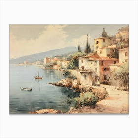 Village By The Sea Canvas Print