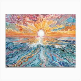 Sunset Over The Ocean 59 Canvas Print