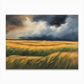 Stormy Wheat Field 1 Canvas Print