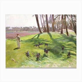 Landscape With Goatherd, John Singer Sargent Canvas Print