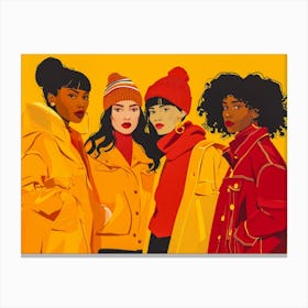 Women In Yellow Jackets Canvas Print