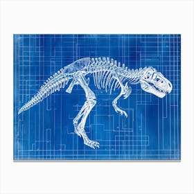 Heterodontosaurus Skeleton Hand Drawn Blueprint 3 Canvas Print