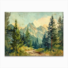 Retro Landscape Illustration 8 Canvas Print