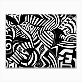 Patterns Abstract Black And White 1 Canvas Print