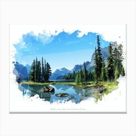 Maligne Lake, Jasper Town & Around, Canada Canvas Print