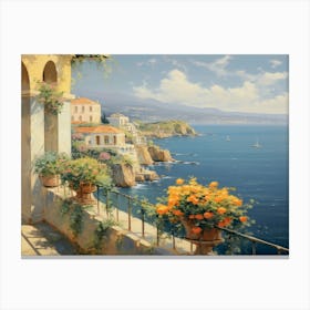 Balcony Overlooking The Sea 2 Canvas Print