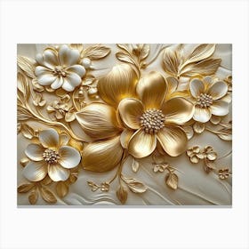 Gold Flowers 29 Canvas Print