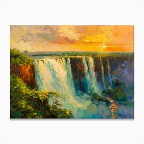 Sunset At Victoria Falls Canvas Print