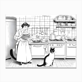 Cat In The Kitchen Canvas Print