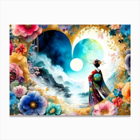 Creativel Geisha Illustration 108 Canvas Print