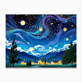 Starry Night Sky 5 Canvas Print