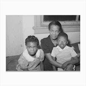 Mother With Her Children At Home, Chicago, Illinois By Russell Lee Canvas Print