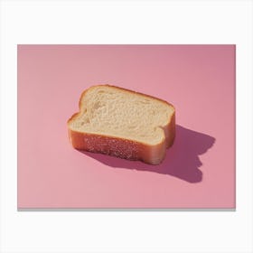 Slice Of Bread on Pink Canvas Print