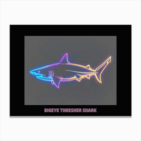 Neon Pink Bigeye Thresher Shark Poster 1 Canvas Print