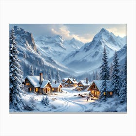 Winter Village Canvas Print