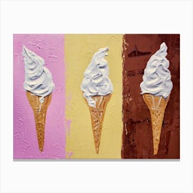 Ice Creams On Neapolitan Canvas Print