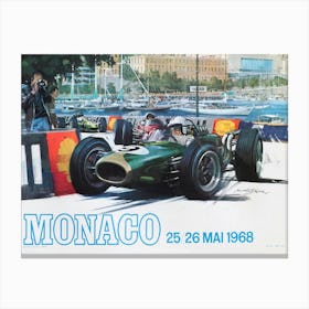 1968 MONACO Grand Prix Racing Poster Canvas Print