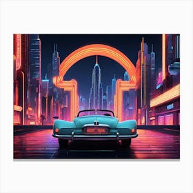 Neon City Paintings Art Print 1 Canvas Print