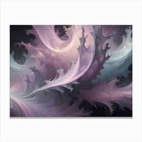 Abstract Background Of Swirling, Organic Shapes In Shades Of Pink, Gray, And Blue, Creating A Delicate And Ethereal Effect Canvas Print