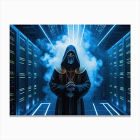 Tech priests prayying to server farms 4 Canvas Print