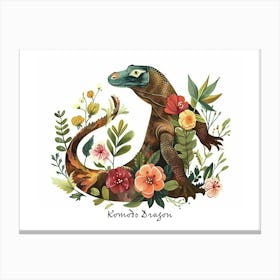 Little Floral Komodo Dragon 2 Poster Canvas Print