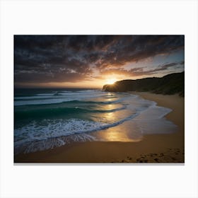 Sunset At Sydney Beach 3 Canvas Print