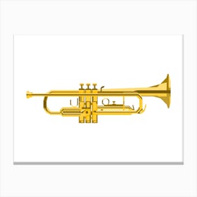 Gold Trumpet Illustration Canvas Print