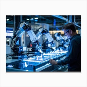 A Dynamic Compelling Exhibitor Of The Ai Driven Automation That Is Reshaping The Modern Industrial (1) Canvas Print