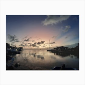 Sunset At The Marina Canvas Print