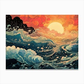 Sunset Over The Ocean 1 Toile