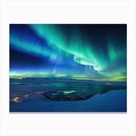 Aurora Borealis Window Seat View Canvas Print