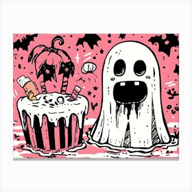 Ghost And Cupcake Canvas Print