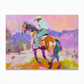 Neon Cowboy In Sierra Nevada 4 Painting Canvas Print