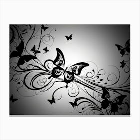 Black And White Butterfly Wallpaper Canvas Print