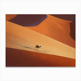 Camel In The Sahara 2 Canvas Print