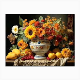 Sunflowers In A Vase Canvas Print