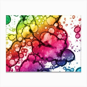 Watercolor Abstraction A Rainbow Of Raindrops 11 Canvas Print