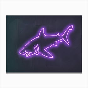 Neon Purple Bull Shark 2 Canvas Print