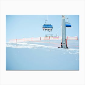 Ski Lift In The Snow Canvas Print