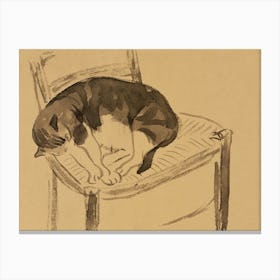 Sleeping Cat, Jane Poupelet Canvas Print