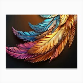 Colorful Golden Feather Canvas Print