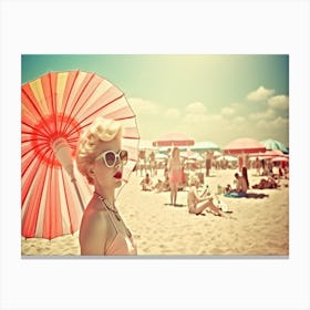 Bougie Beach - Polaroid Pin Up Girl Canvas Print