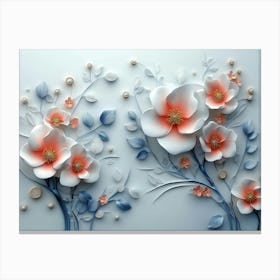 3d Flower Wall Art 3 Canvas Print