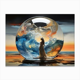 Modern Woman In A Glass Ball Canvas Print