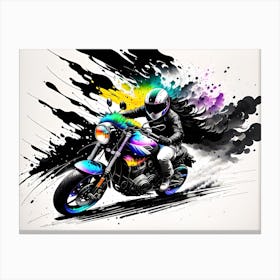 Motorcycle Rider Canvas Print