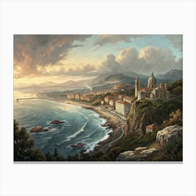 Sunset On The Coast Canvas Print